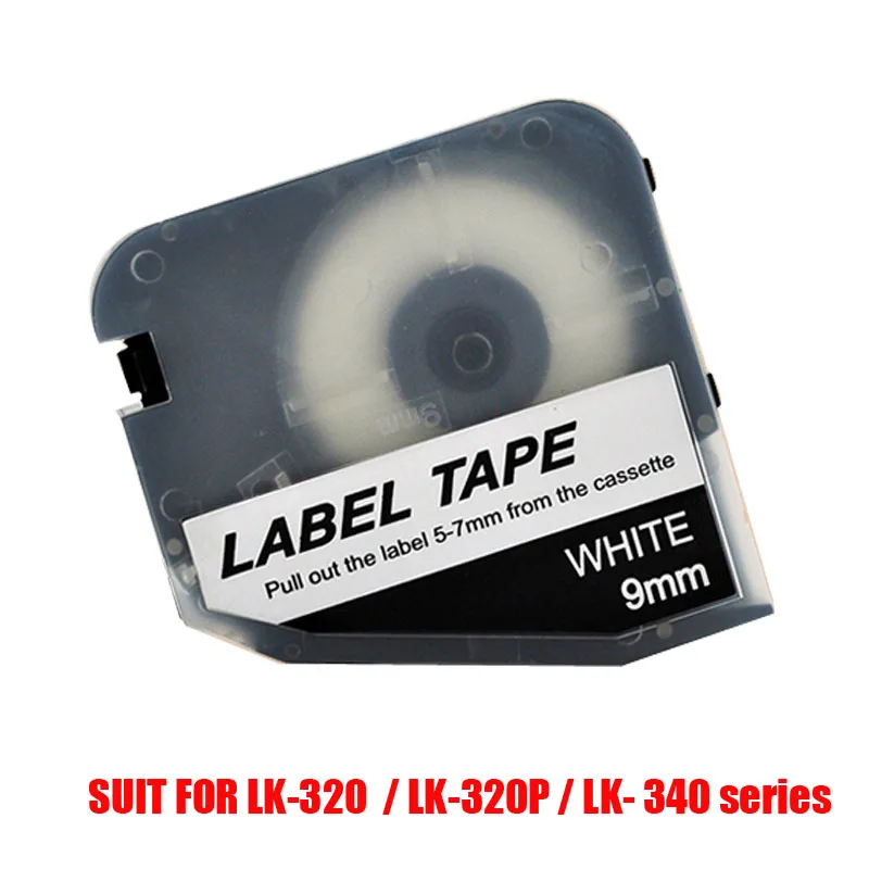 

6MM/9MM/12MM label paper/sticker white/yellow color 8m for LK-320 / 320P PVC tube printer Line mark printer Wire Mark