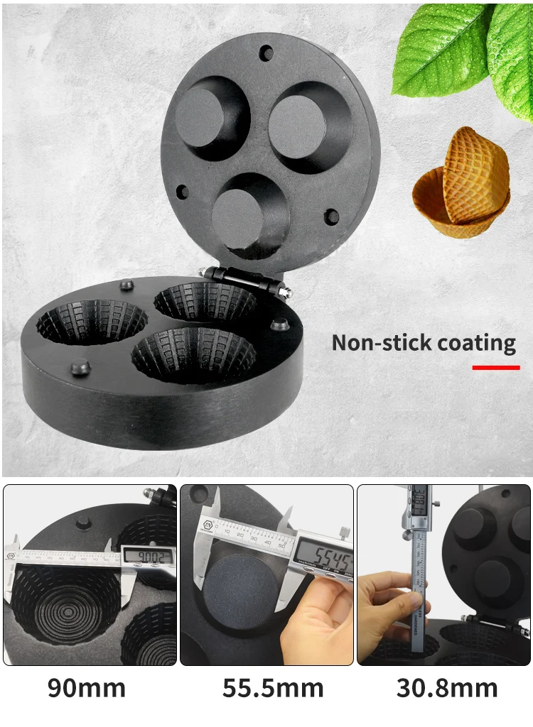 Description Picture 4 of itemXEOLEO Ice Cream Waffle Cone Maker Machine Ice Cream Bowl Maker Ice Cream Container Crispy Taste Non-stick Pan Commercial&DIY