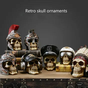 

11 Style Retro Skull Micro Model Creative Home Decoration Window Props Bar Restaurant Decoration Industrial Style Rural America