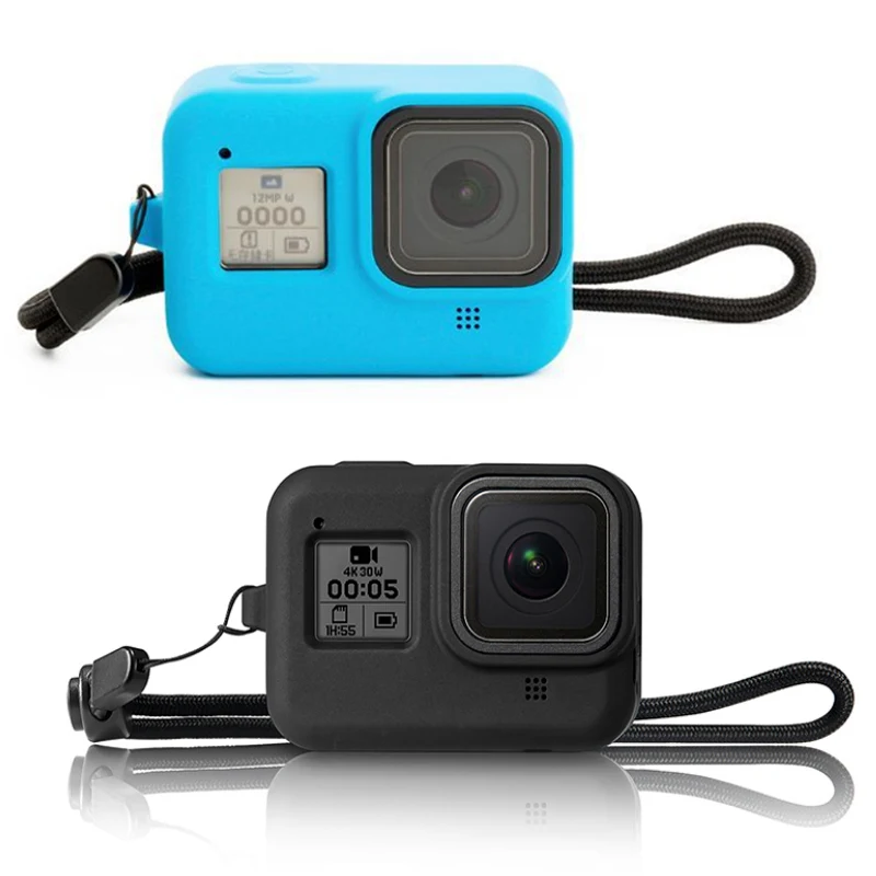 Hero 8 силиконовый корпус для GoPro Hero 8 Черный Защитный чехол для Gopro 8 анти-потеря ремешок аксессуары для экшн-камеры