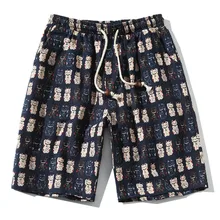 Модные мужские короткие летние пляжные шорты с принтом милого кота больших размеров, спортивные штаны, мотоциклетные штаны хлопковые мужские Штаны мужские рубашки