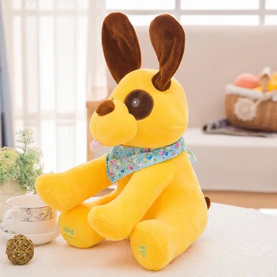 Peek A Boo собака мягкие животные и плюшевые куклы музыка собака образовательные анти-стресс электрическая игрушка для ребенка