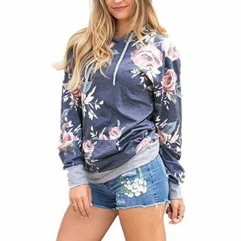 

NORMOV Autumn Hoodies Sweatshirts Women Plus Size Long Sleeve Pullover Hoodie Female Pocket Print Loose Hooded Sweatshir