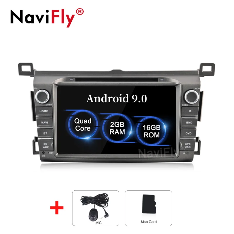 standard model NaviFly Android 9,0 Автомобильный мультимедийный плеер для Toyota Venza 2008 gps Навигация DVD Радио 2G ram 16G rom головное устройство магнитофон - Цвет: standard model