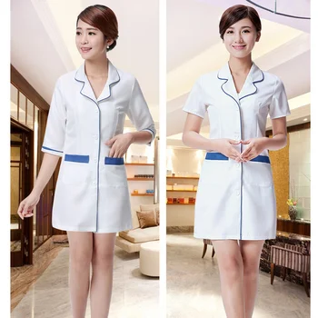 

Hospital Nursing Uniforms Mid Sleeved Women's Overalls Gowns Outfit Suits White Coat Lab Coat Medical Technician