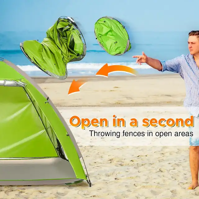 Outdoor SGODDE 4-5 Person Automatic Camping Tent UPF50+Anti UV Easily Setup Portable Sunshade Canopy Travel Hiking Beach Shelter 4