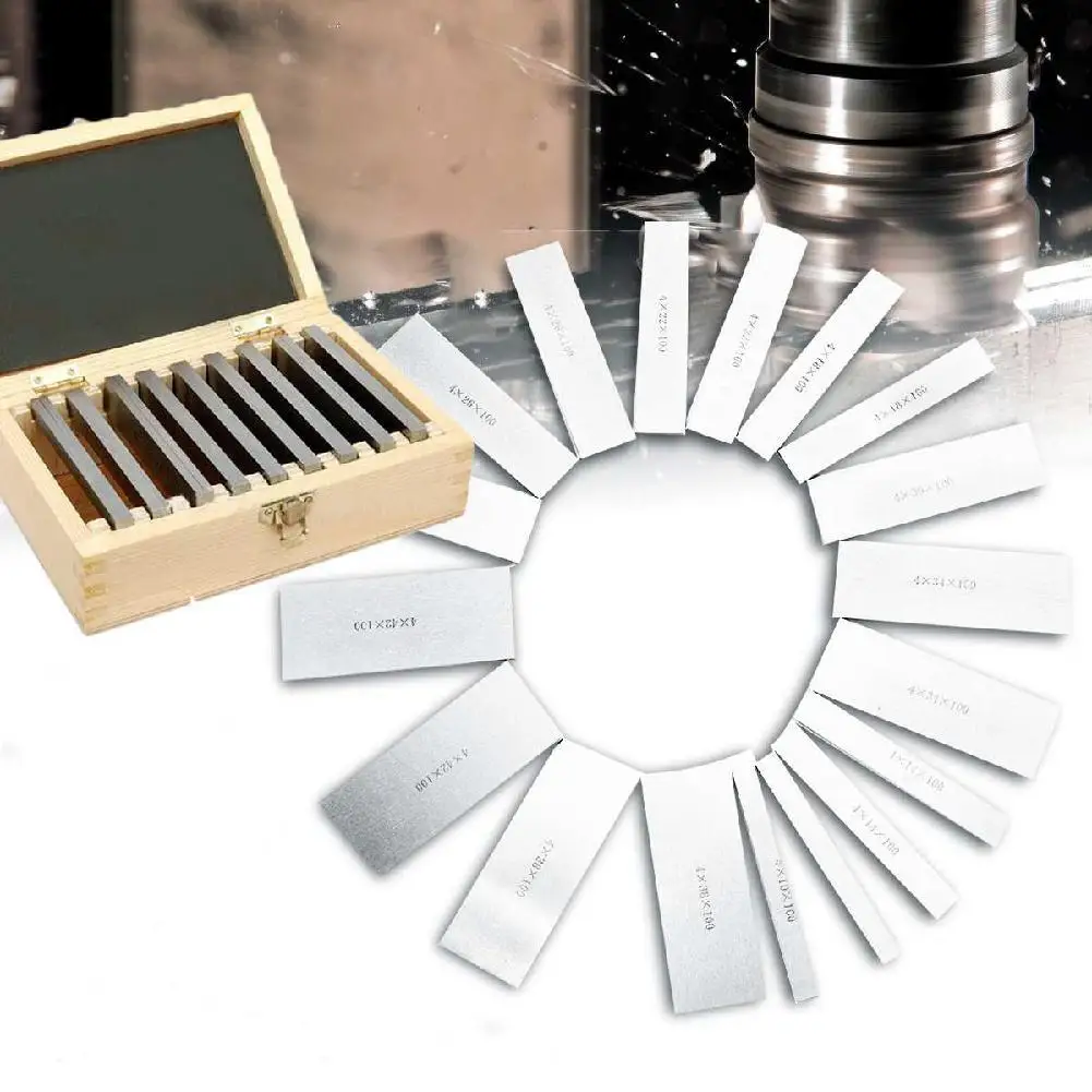 

9 Pairs 18Pcs High-precision Manufactured Parallel Pad Gauge Block CNC Milling Pads Set 100mm x (10-42mm) Alloy steel Easy Carry