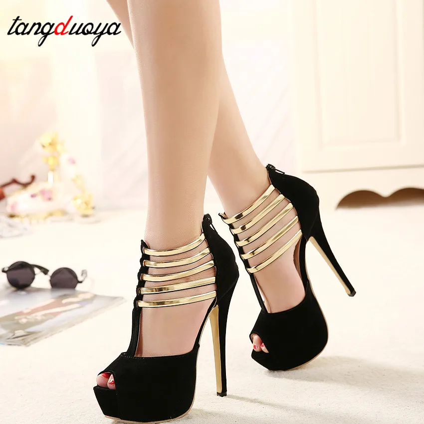 SGGX-zapatos de tacón alto con plataforma para Mujer, calzado Sexy con  punta abierta, para boda, color negro y rojo - AliExpress Calzado