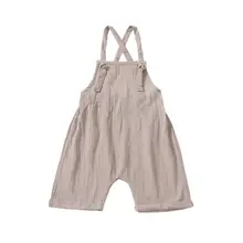 Летний детский комбинезон для маленьких мальчиков и девочек, комбинезон без рукавов с подтяжками, новые детские шорты на лямках, D08C