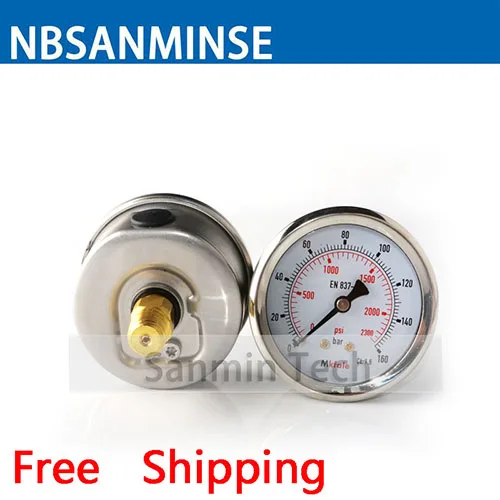Description Picture 2 of itemInstruments Stainless Steel Gauge SM1SP63B 63mm 2.5inch 1/4 NPT Back Manometer Liquid Hydraulic For Oil Medium Pressure Gauge
