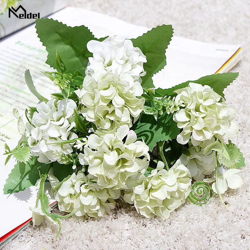 white-green Искусственный Свадебный цветок мелдель из искусственного шелка с искусственным жемчугом, вечерние украшения для дома, свадебные цветы "сделай сам" - Цвет: white-green