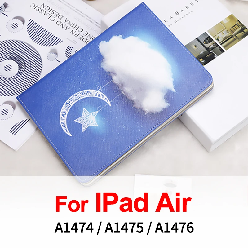GKK из искусственной кожи чехол для iPad Mini 4 3 2 1 Air 2 Чехол окрашенный трехслойный Стенд АВТО спящий умный ПК задняя крышка для iPad Air 2 Чехол - Цвет: Moon Air