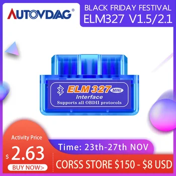 

Mini OBD2 Scanner Elm327 v1.5 or v2.1 OBD Code Reader Elm 327 Bluetooth Car Accessories WIFI Work on Android / IOS BT on Android