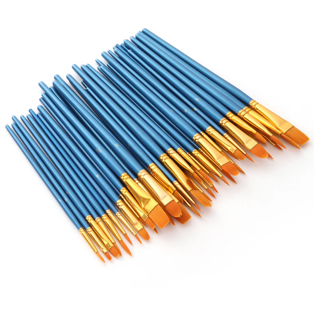 

50 PCS Nylon Hair Paint Brushes Set Artist Paintbrush Lot Multiple Mediums Brushes for Watercolor Gouache Oil Painting Drawing