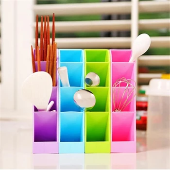 

4 Grid Diagonal Pencil Holder Desktop Organizer Storage Box Pen Barrel Sundries Case Stationery School Supply porta penne A40