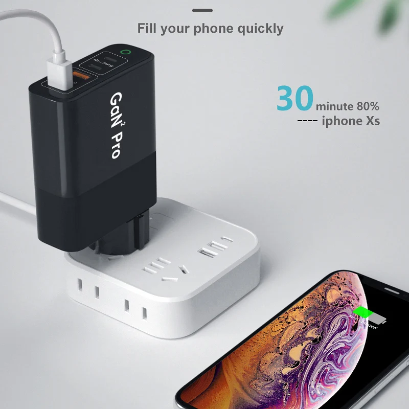 UTBVO 4-Port 161W GaN USB C Power Adapter Supply, Dual 100W PD And QC3.0 Fast Charging Wall Charger For MacBook, iPhone, Xiaomi