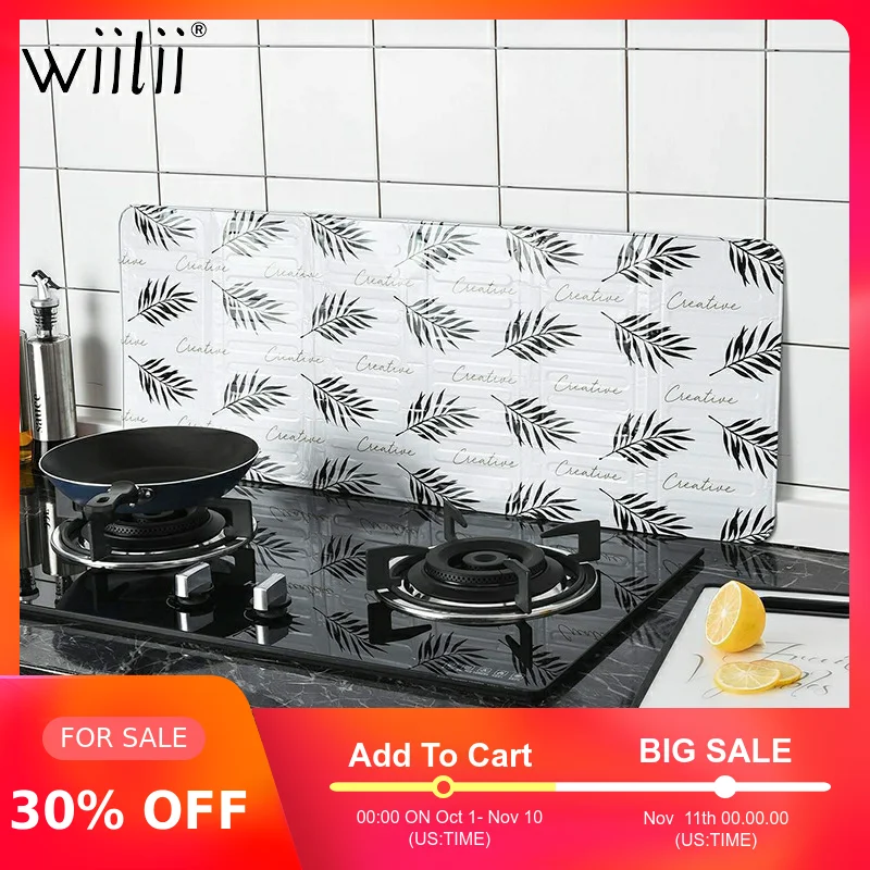 

Printing Aluminum Foil Oil Block Oil Barrier Stove Cooking Heat Insulation Anti - Splashing Oil Baffle Kitchen Utensils Supplies
