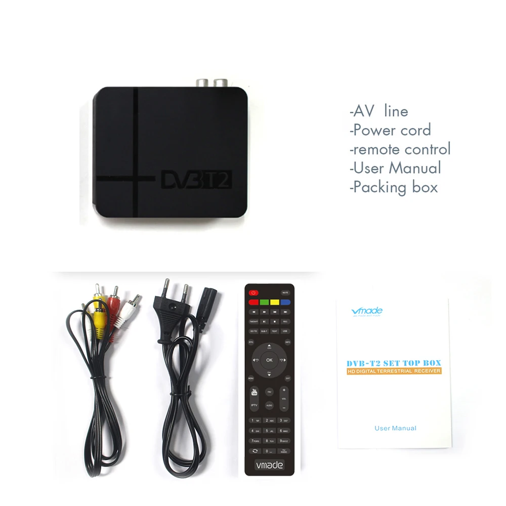 Мини Новый DVB T2 H.265/HEVC Полная совместимость с T/H264 наземного цифрового приемника