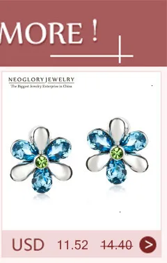 Neoglory, голубой кристалл, цветок, любовь, клипсы, запонки, серьги на день рождения, подарки для девочек-подростков, очаровательные, брендовые, модные, массивные украшения, новинка, JS9