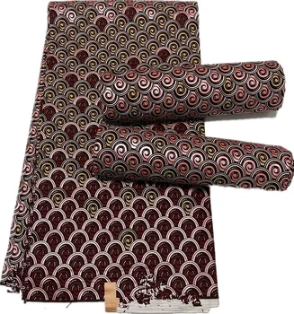 

High Quality 100% Cotton golded Wax Print Fabric Hot Sale African Ankara Fabrics Sewing Material 6yards for Party Dress