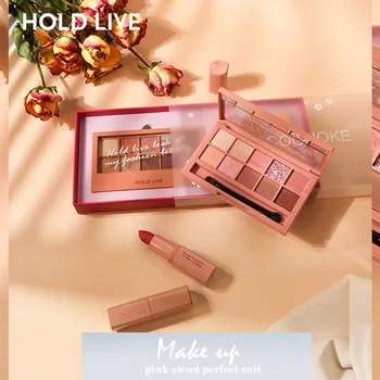 

Hold Live Domestic Non-mainstream Export Eye Shadow Fog Surface Lipstick Makeup Set Pink Light Sweet Milk Tea Color Cheap