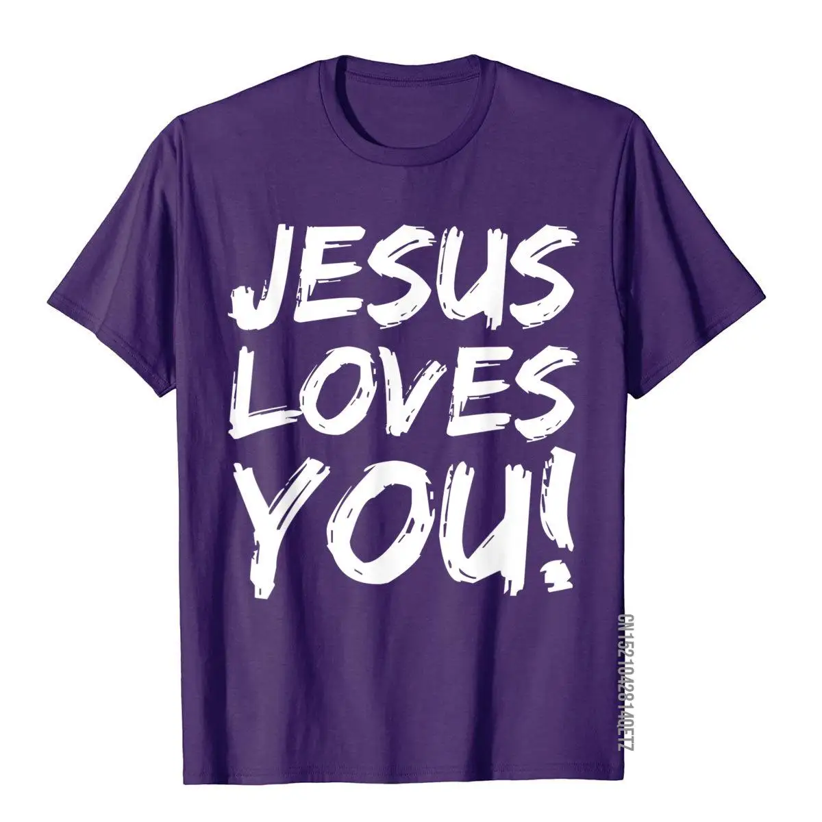 Christian Evangelism Gift for Men Jesus Loves You T-Shirt__B9803purple