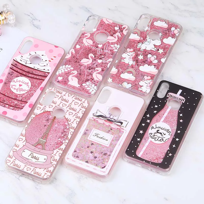 

Fashion Shining Quicksand Case for Xiaomi Mi 5X Ice cream Flamingo Unicorn Paris Tower Perfume Bottle Glitter Phone Cover