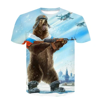 

Men clothes 2020 Brand Russia T-shirt Bear Shirts War Tshirt Military Clothes Gun Tees Tops Men 3d T shirt funny t shirts