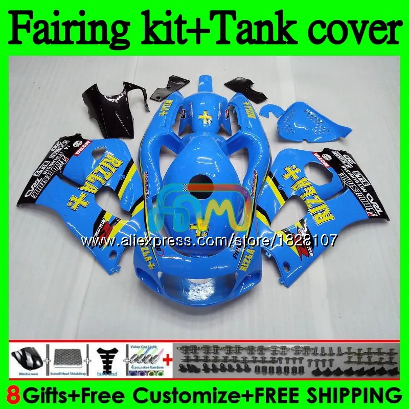 Майка для SUZUKI GSXR600 GSXR 750 600 SRAD GSXR750 92BS. 92 GSXR-600 96 97 98 99 00 1996 1997 1998 rizla Blue 1999 2000 обтекатель