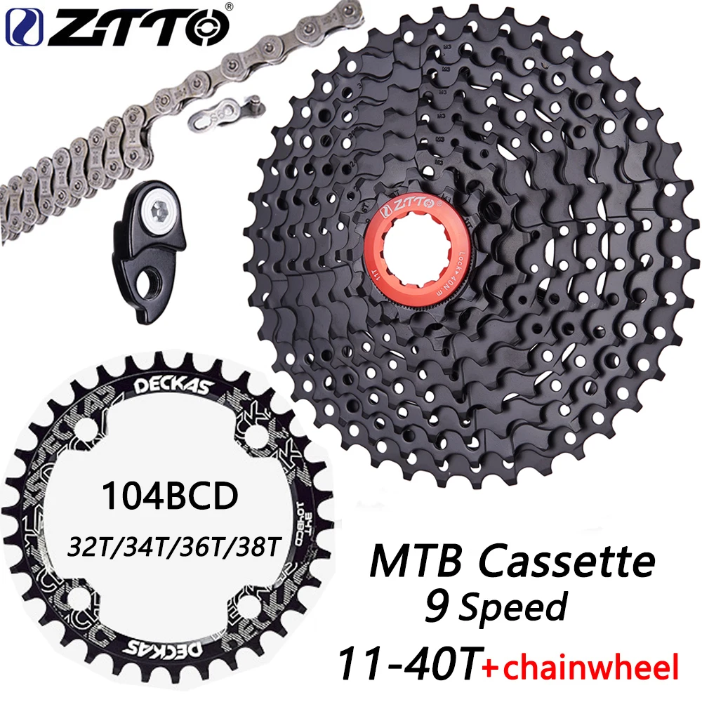 ZTTO MTB широкий коэффициент кассета 9 скорость 11 40T черный S CNC Freewheel K7 совместимый