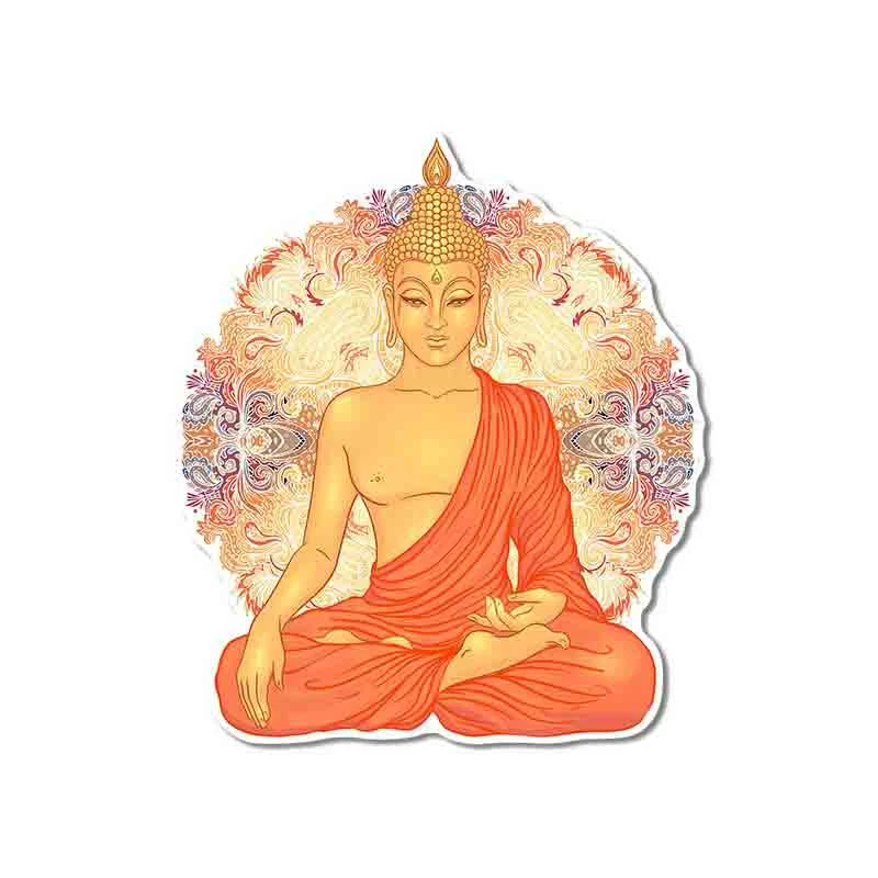 

12cm x 11cm High Quality Golden Buddha Mandala Window Occlusion Scratch Personality Trunk Decal VAN Windshield Decoration