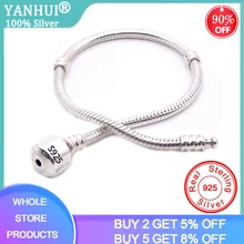 Большая распродажа, очаровательный оригинальный браслет-цепочка из стерлингового серебра 925 пробы и браслет с серебряным сертификатом, 16-23 ...(China)