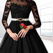 

Lady Waist Strap Waist Belt Fitted Alloy Buckle Elastic Waist All-Match Waist Strap for Daily Wear