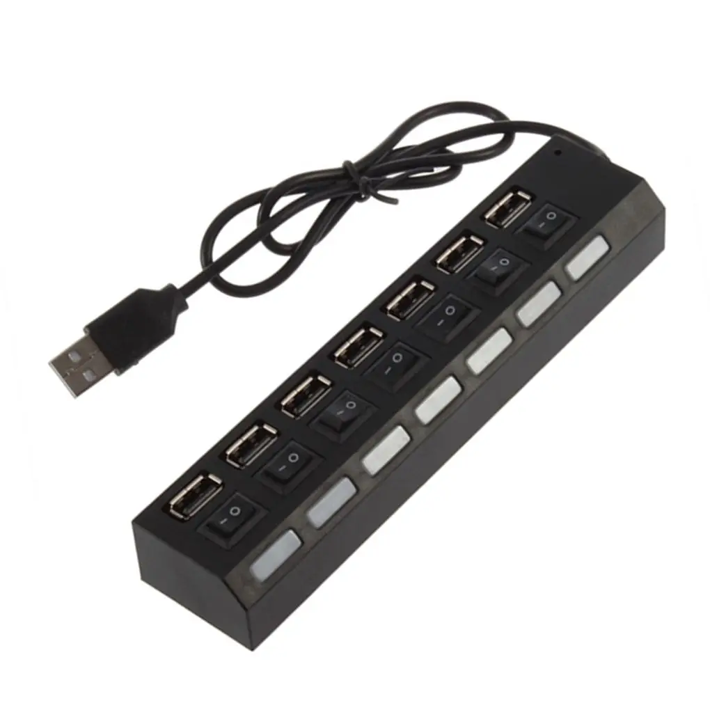 Высокоскоростной 4/7 порт USB концентратор питания вкл/выкл расширитель компьютер, ноутбук, лептоп несколько конвертер адаптер сплиттер