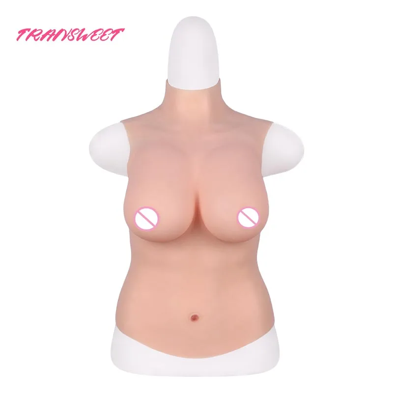 

TRANSWEET C Cup Half Body Silicone Breast Forms Artificial Realistic Fake Boobs for Crossdresser Drag Queen Shemale Transgender