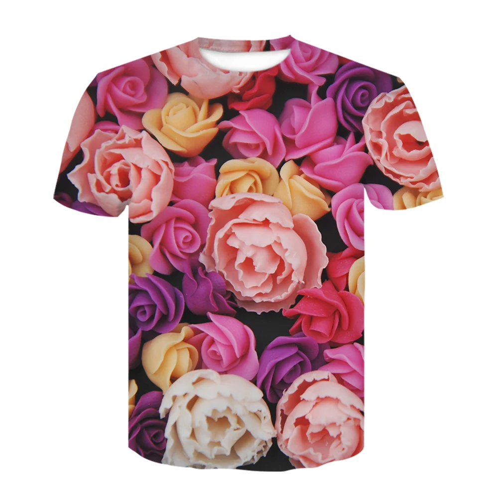 Brand rose Flower T shirt Green Leaves Tops Weeds Shirts Fashion Clothes Clothing Tees Men 3d T shirt Mens Tee Cool Tee - Цвет: D-713