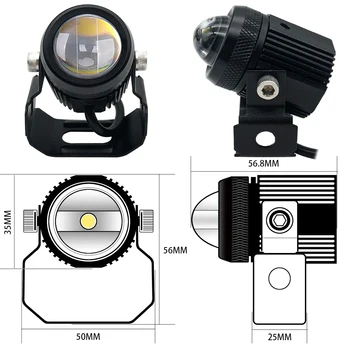 

Universal LED Headlight Work Fog Light 15W 24V Dual Color Waterproof 3000Lm Lamp For Motorcycle For Jeep ATV UTV