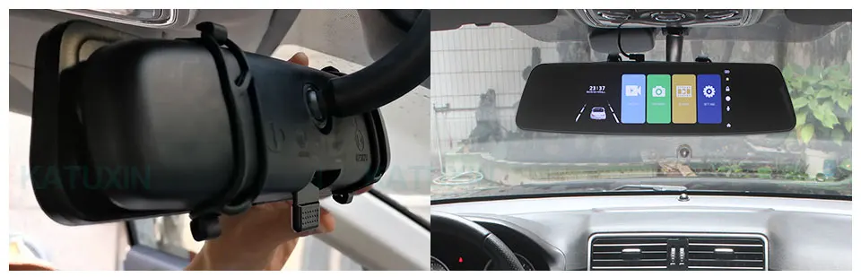 7 дюймов ips Dash Cam Зеркало DVR видео зеркало заднего вида камера рекордер камера двойной объектив с камерой заднего вида KATUXIN H16A