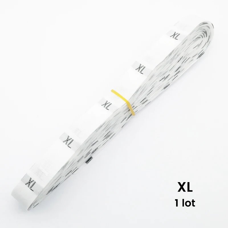 Wholesale Rolled White Size Number Labels For Clothing Sewing Woven Size Tags For Number Garment Label For Clothes Size S/M/L/Xl