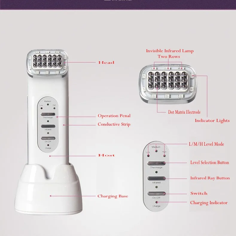 Радиочастотный радиочастотный прибор для кожи, лица и тела, средство для удаления морщин, инфракрасный светильник для лифтинга лица, лифтинга кожи тела, средство для удаления морщин, бытовая красота