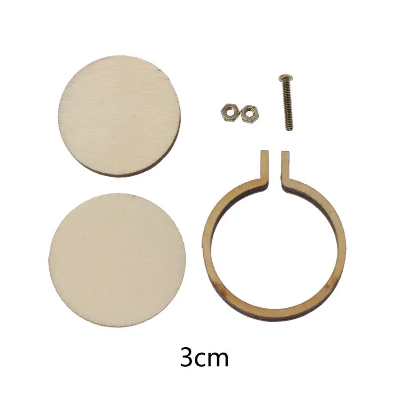 10x 20x Mini Embroidery Hoop Ring Wooden Cross Stitch Frame Handmade  Pendant Crafts Embroidery Circle Sewing Kit