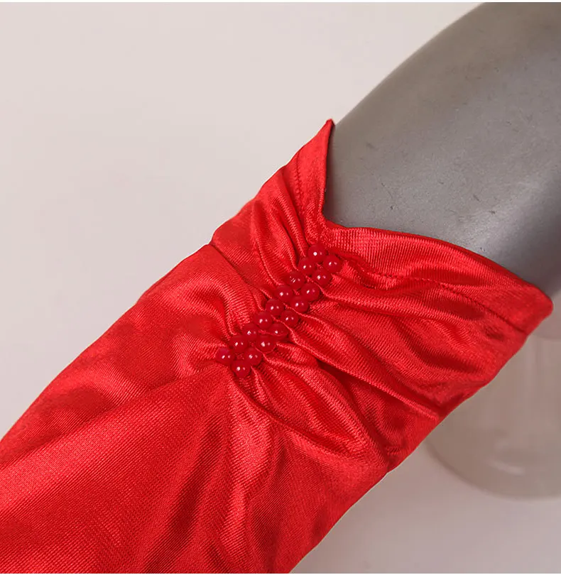 White Ivory Red  Black Wedding Flower Girls Communion Pageant Costume Long Satin Gloves Bridal Gloves