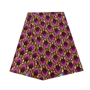 

Geometric Prints African Ankara Wax Fabric Wholesale 6 Yards Pure Polyester African Ankara Wax Fabric Breathable Wax Material