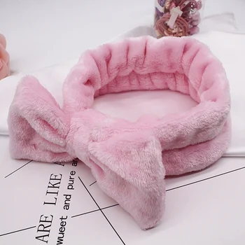 

Big Rabbit Ear Coral Fleece Soft Elastic Hair Ribbon SPA Bath Shower Make Up Wash Face Cosmetic Headband Hair Band Headwear