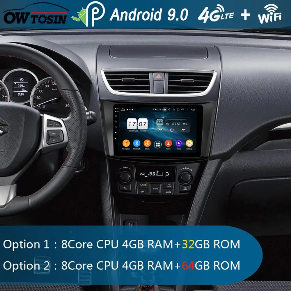 8 &quotIPS Android 9 0 Octa Core 4 Гб RAM + 64 ГБ ROM автомобильный DVD радио GPS для Suzuki Swift 2012 2013 DSP CarPlay