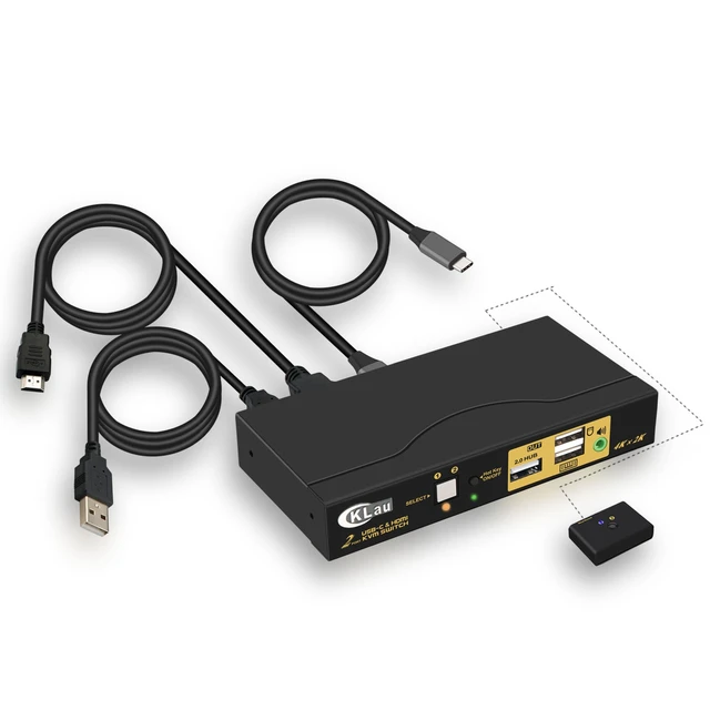 CKLau 2 Port USB Type-C + HDMI KVM Switch with Audio Resolution Up to 4Kx2K@ 60Hz - AliExpress
