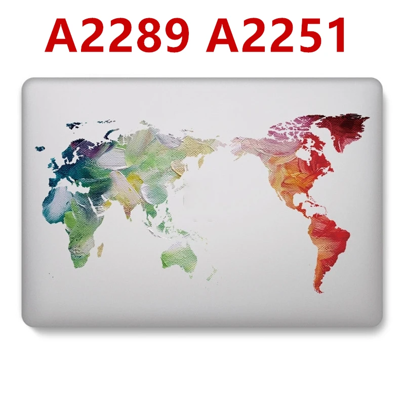 

Laptop Case for Macbook Pro 13 2020 A2251 A2289 Glitter Matte Clear World Map Cover for Macbook 13.3 inch A1278 A1706 A2159 2019