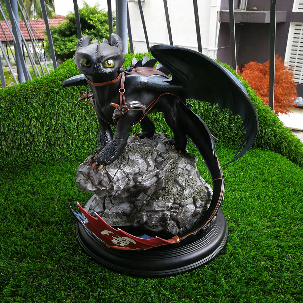 

High Quality PU Toothless Statue Collection On The Resin Base Collection In color box