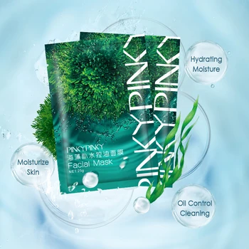 

Silk Seaweed Face Facial Mask Moisturizing Oil Control Blackhead Remover Deep Cleansing Anti-Acne Hydrating Face Skin Care TSLM1