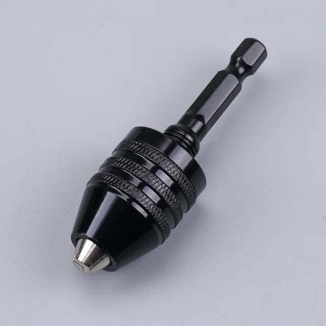 1PC Quick Change Keyless Drill Bit Chuck Hex Shank Adapter Converter Tool Three-Jaw Chuck Electric Grinder Drill Chuck 0.3-6.5mm 6.35mm